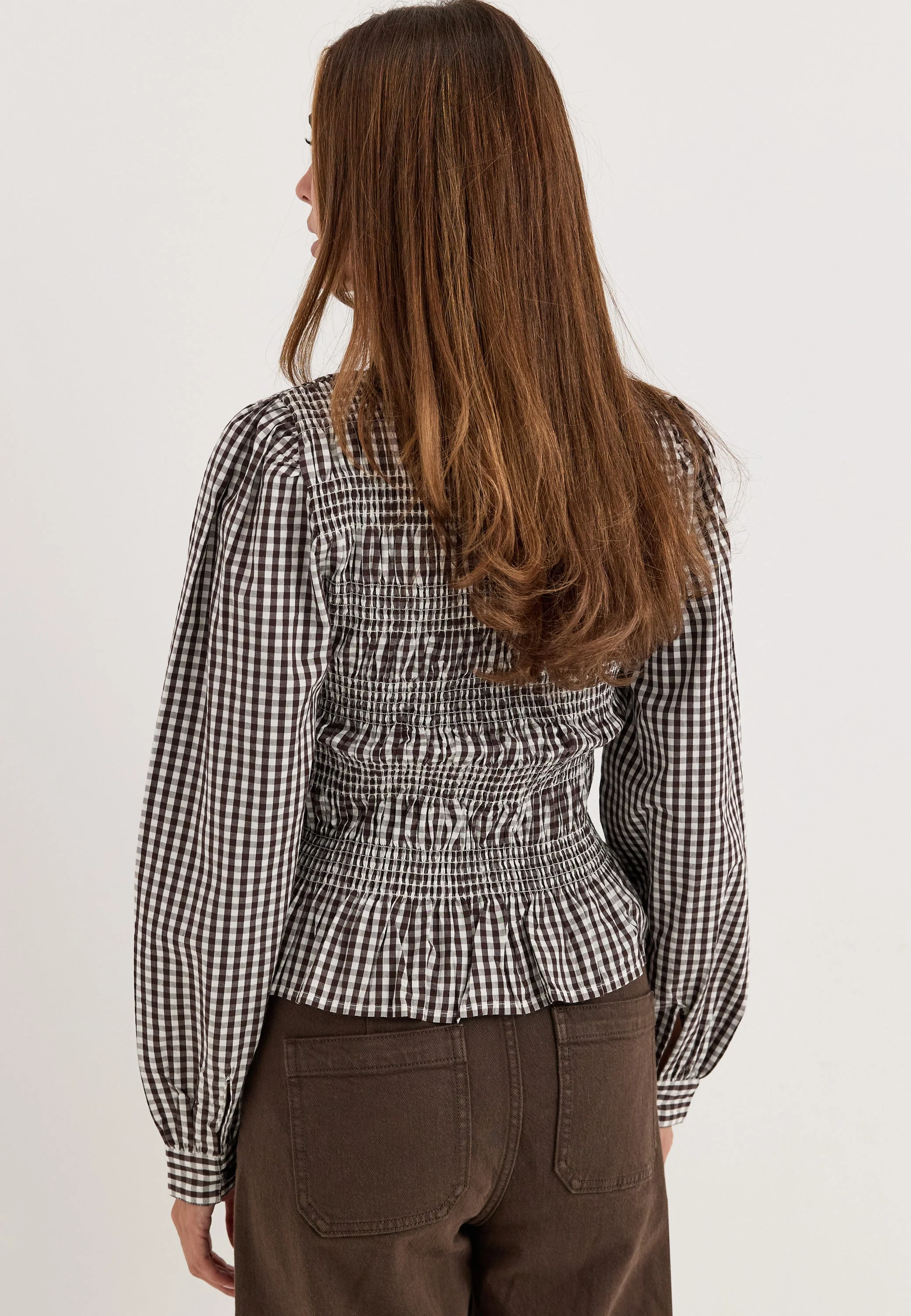 V-neck Cotton Smock Blouse - Image 2