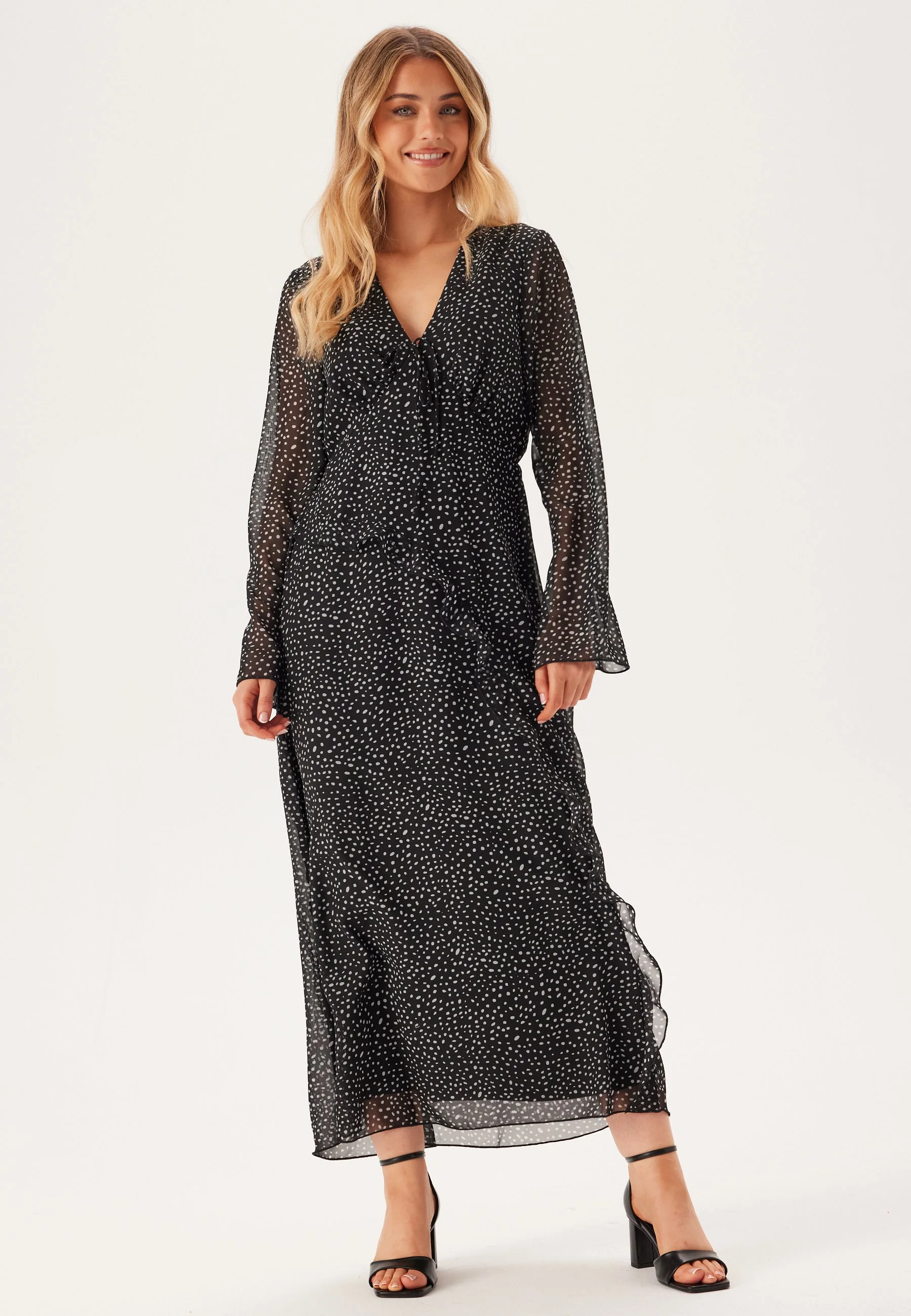 V-Neck Frill Dress