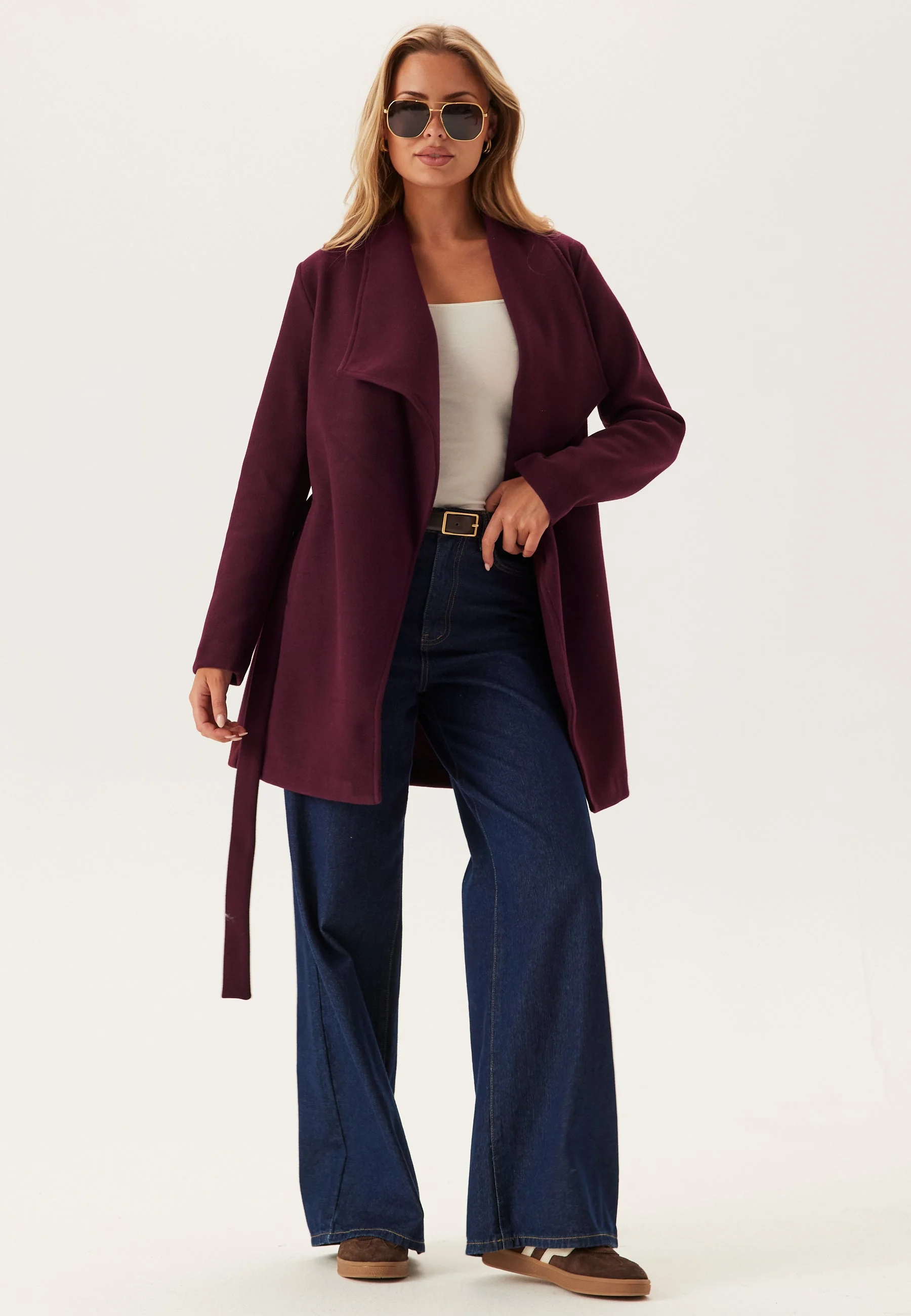 Vicooley Collar Belt Coat - Image 3