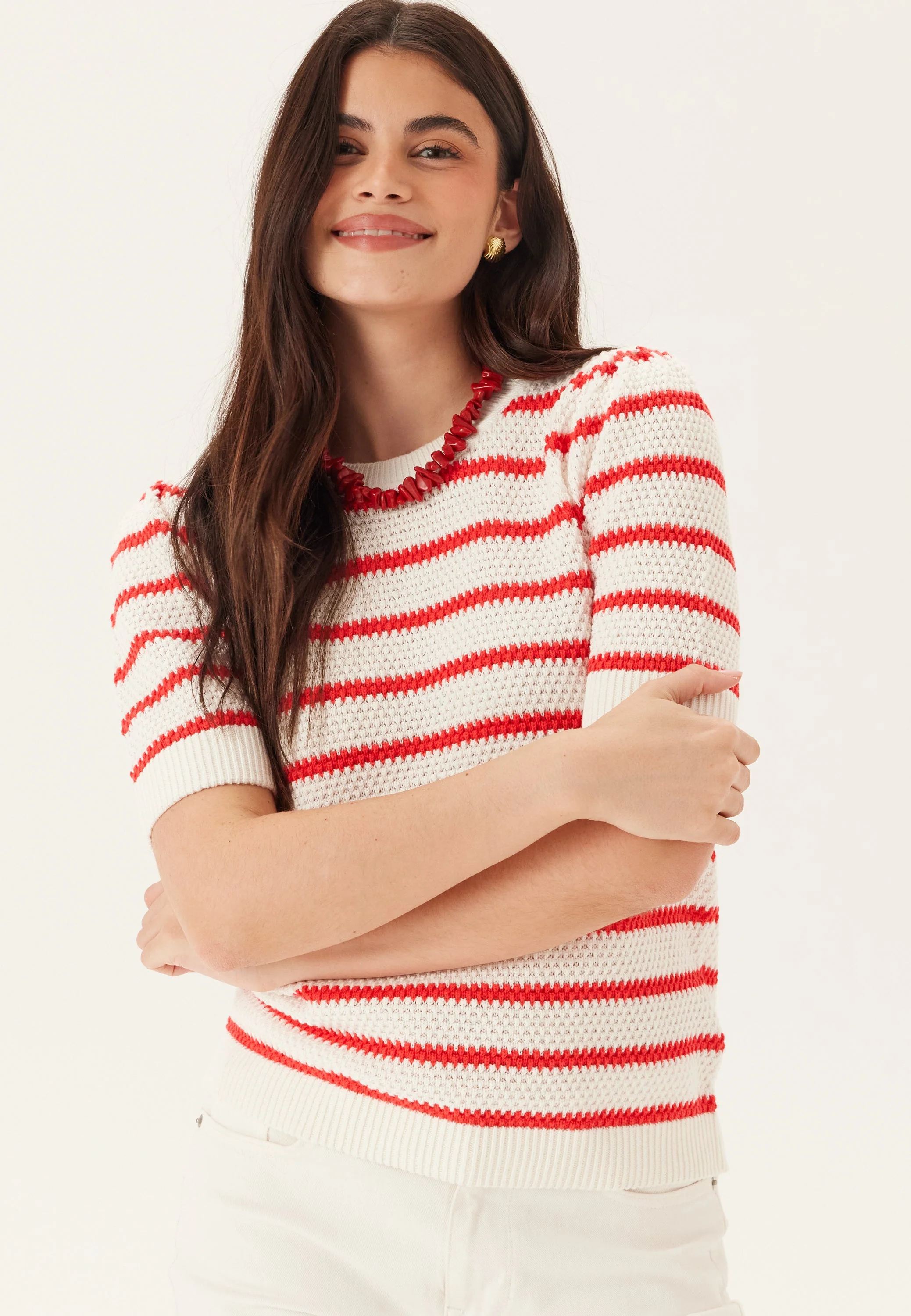 Vidalo O-neck S/S STRIPE KNIT