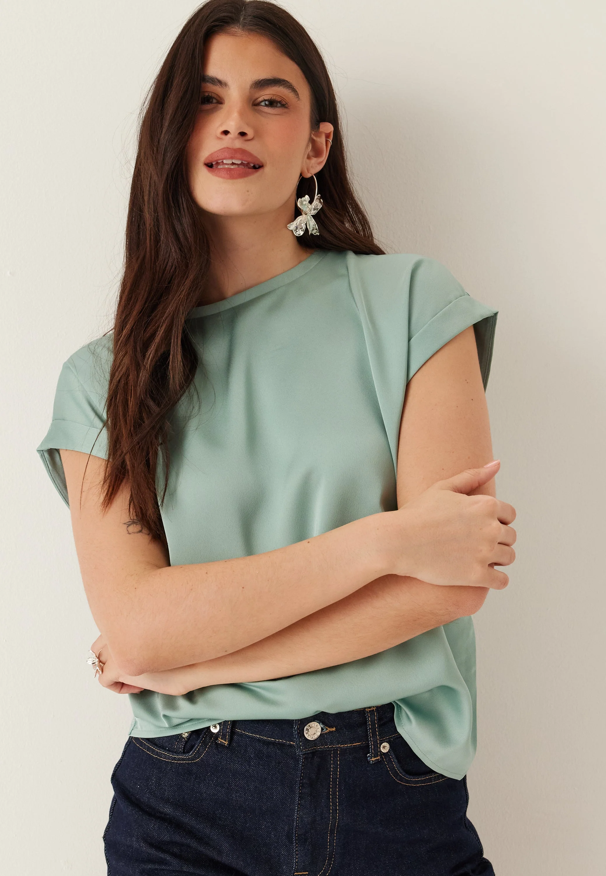 Viellette S/S Satin Top