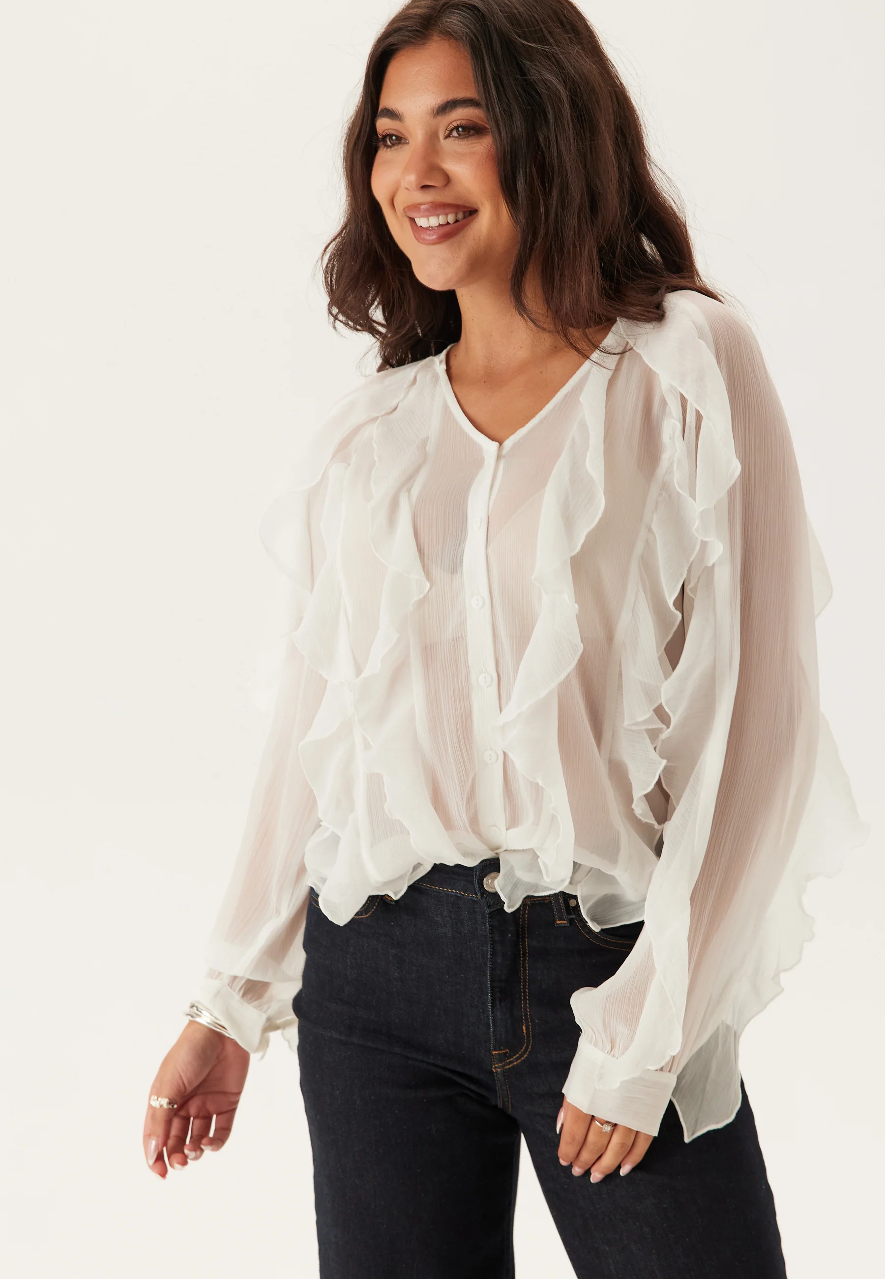 Vimitalla V-neck L/S FLOUNCE S