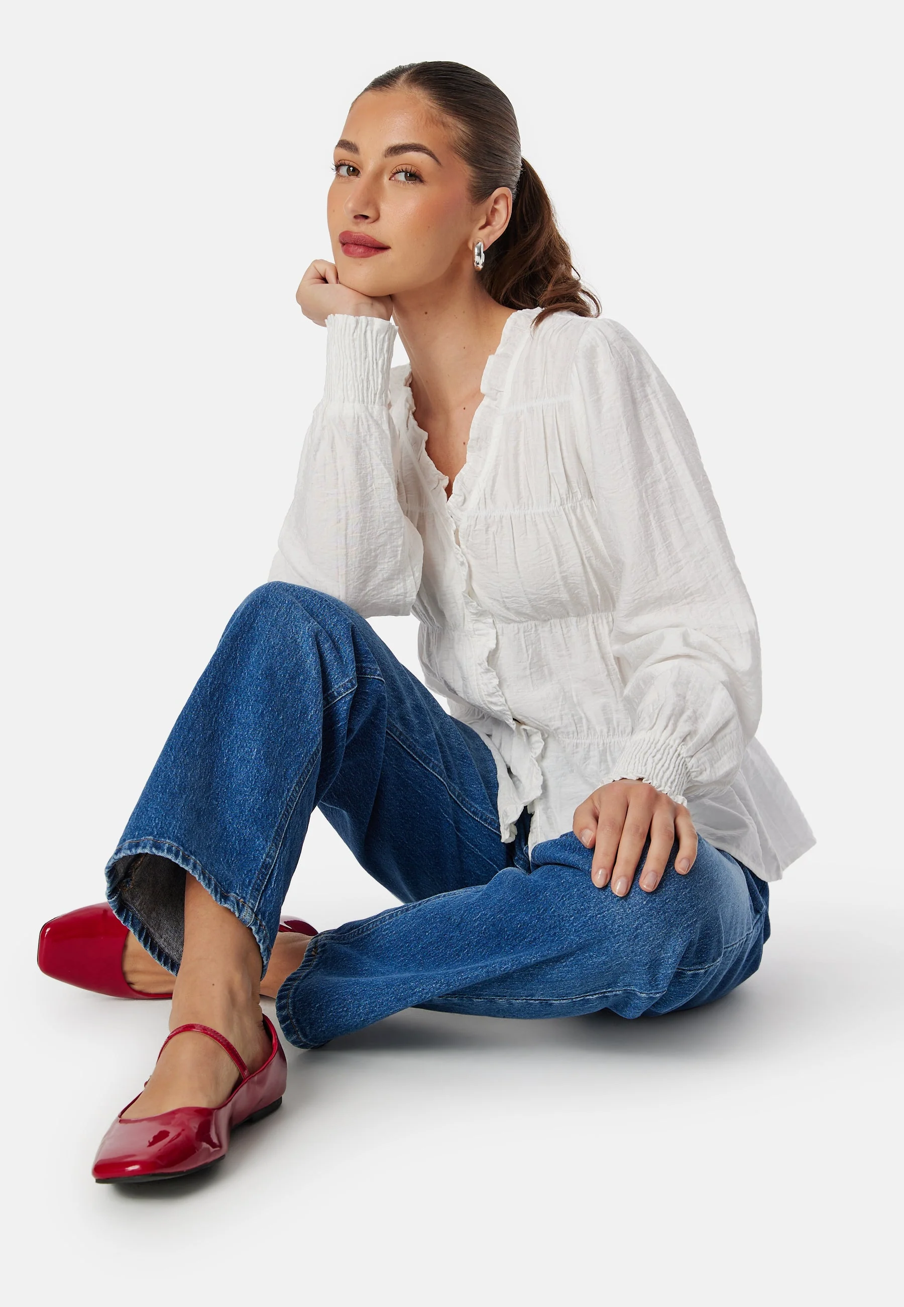 Viorpa L/S V-NECK TOP