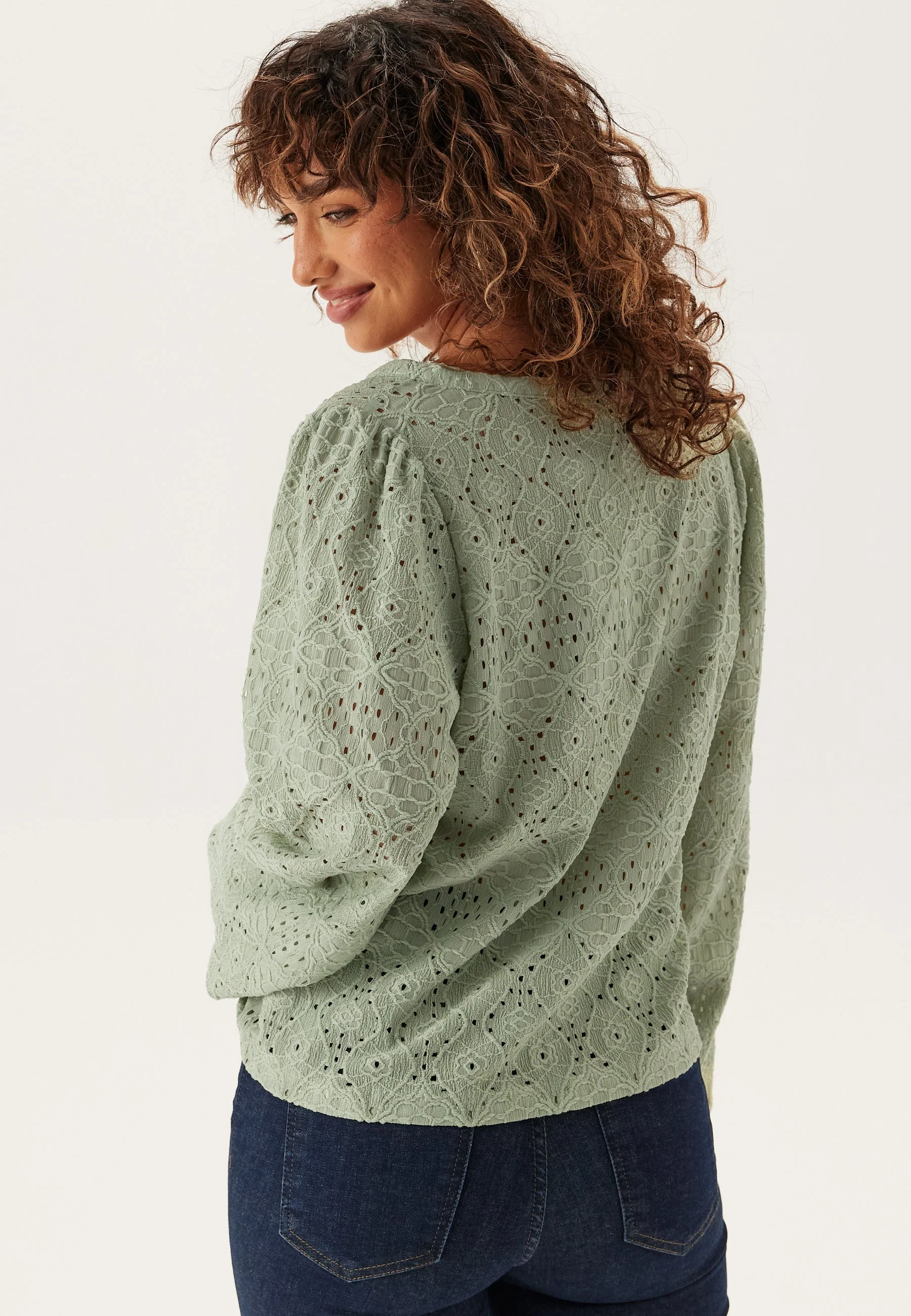Volume Sleeve Button Blouse - Image 2