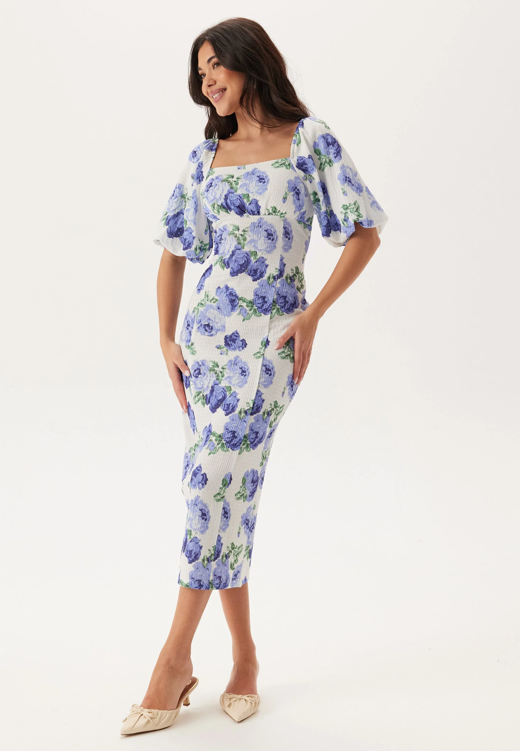Volume Sleeve Midi Dress - Image 3