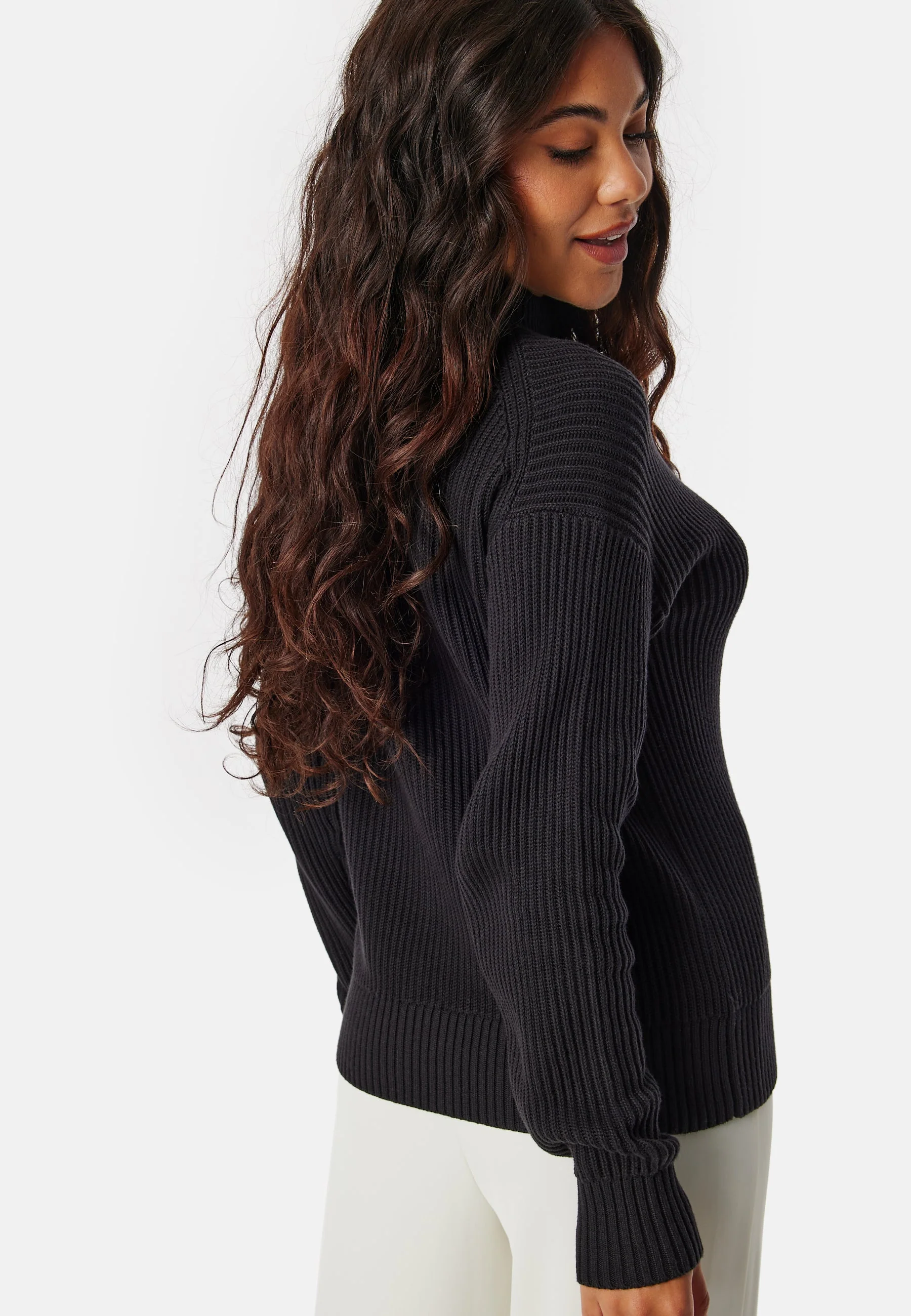 Woven Label Loose Sweater - Image 2