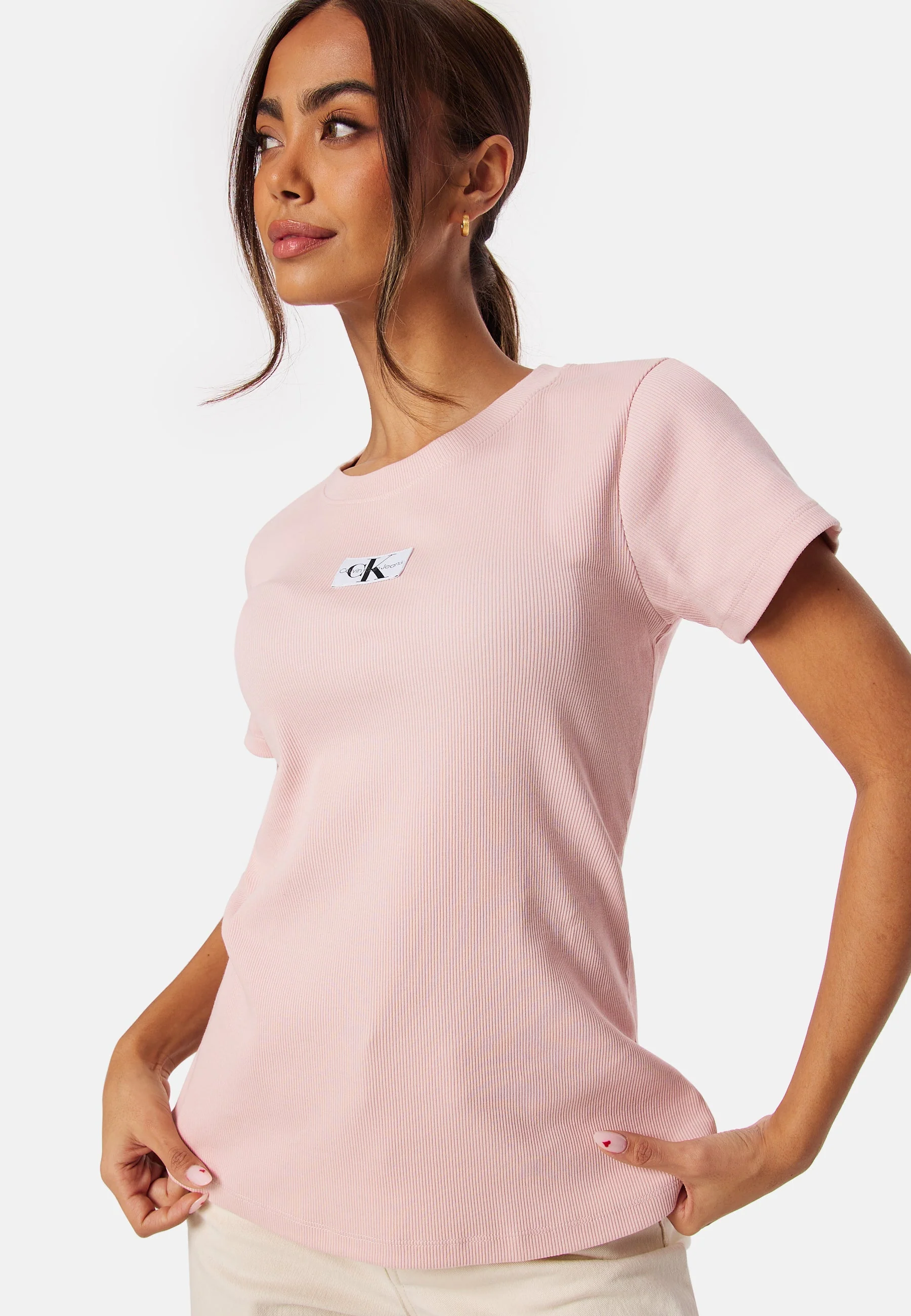 Wowen Label Rib Slim Tee