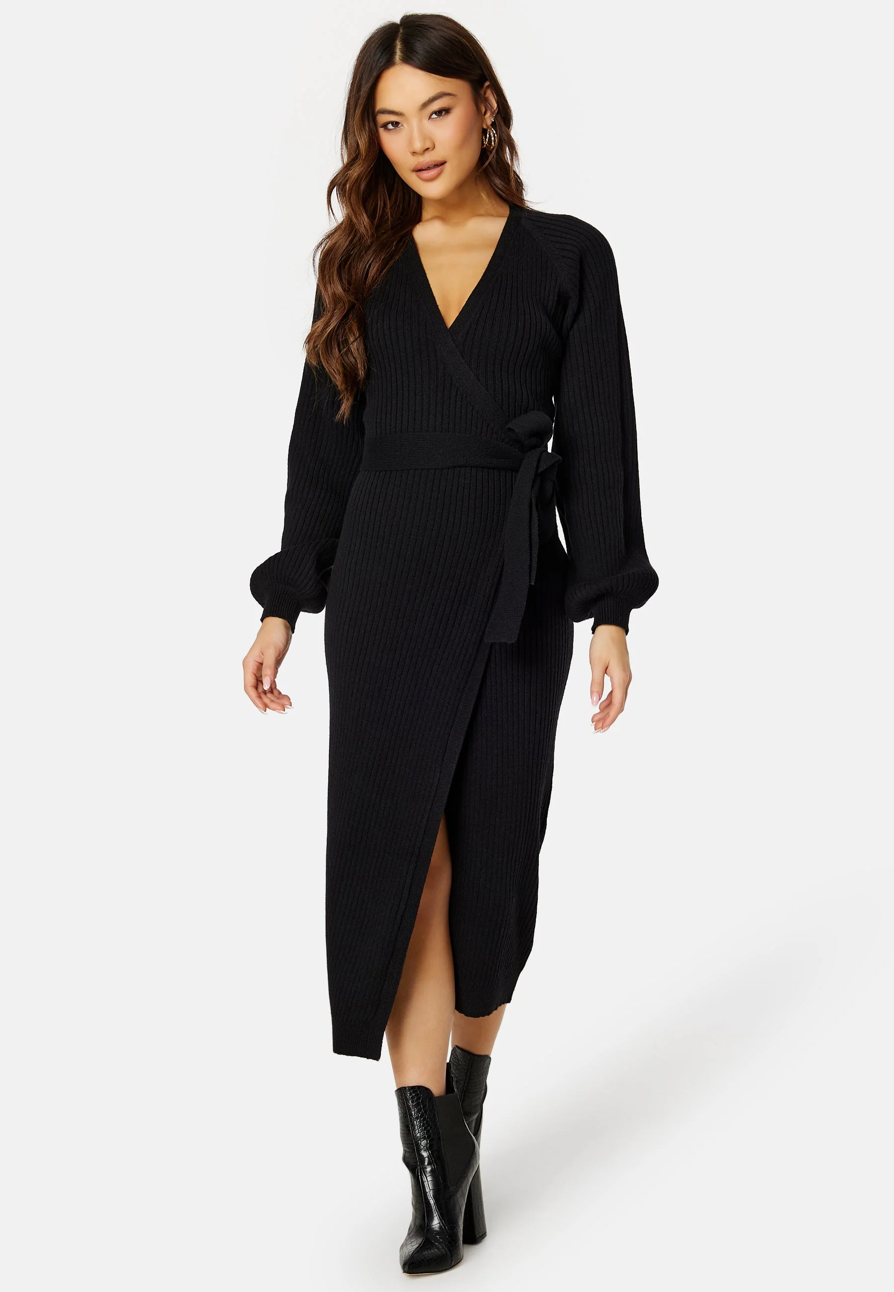 Wrap Rib Knitted Midi Dress - Image 5
