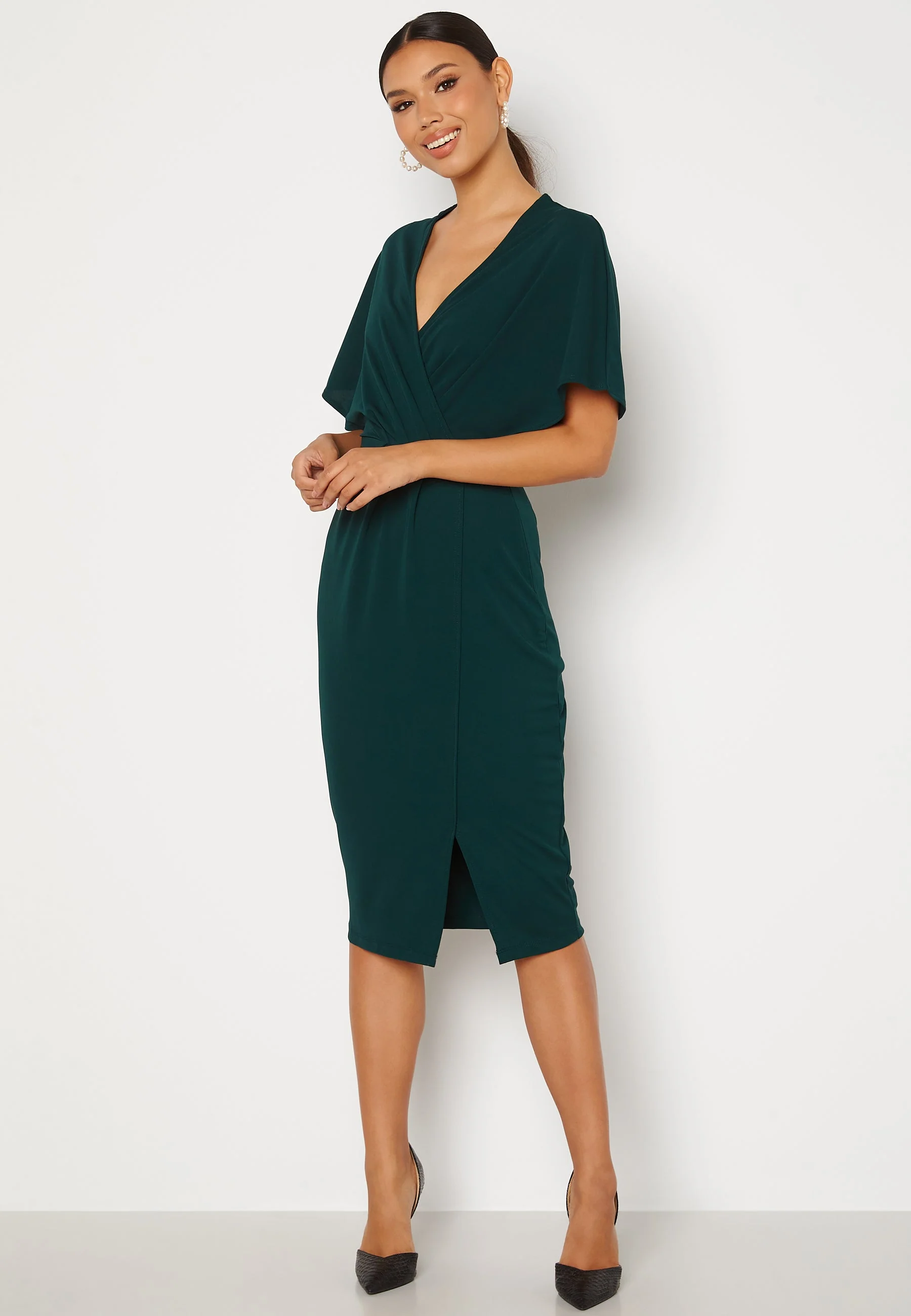 Wrap Slit Midi Dress - Image 3