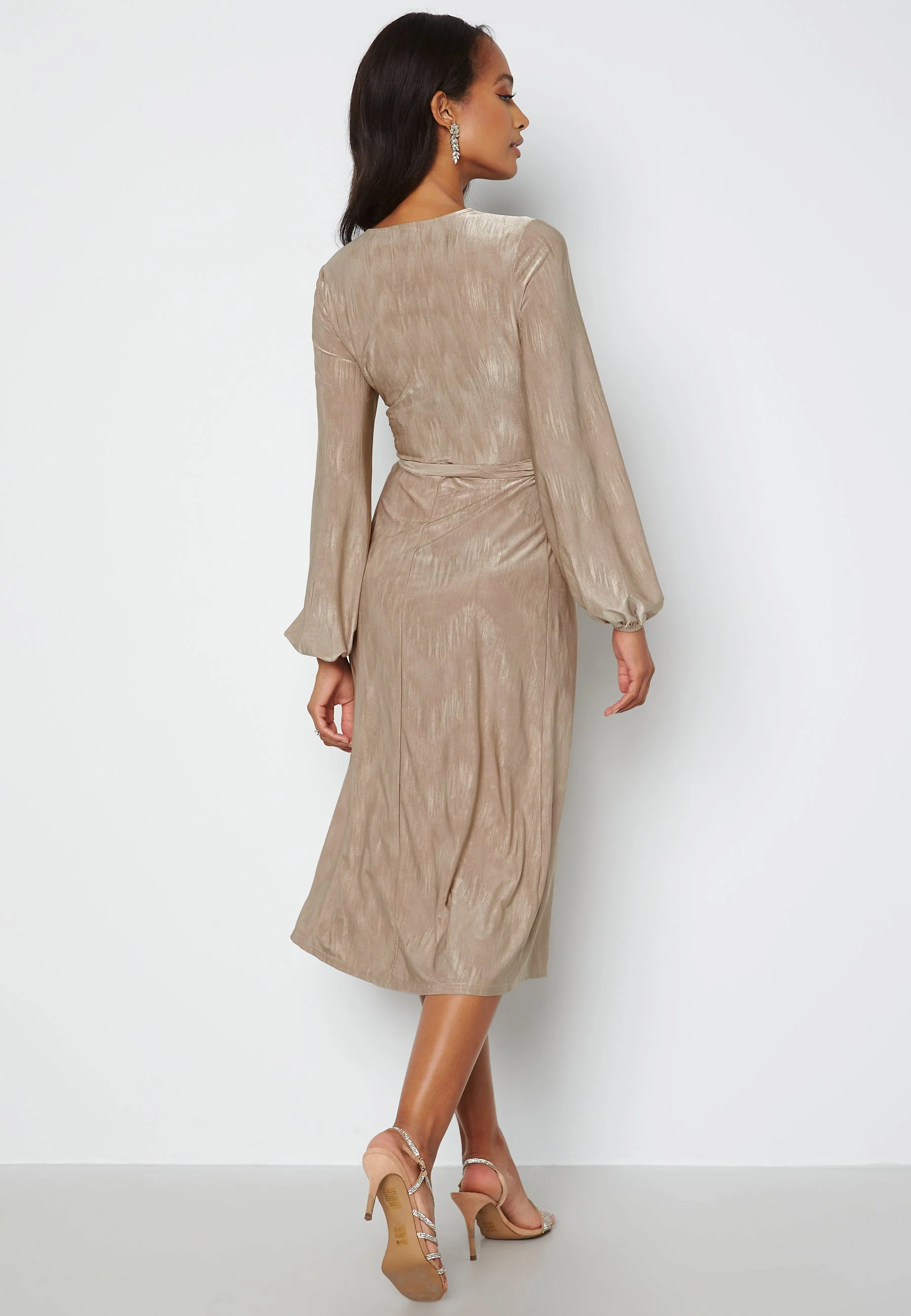 Wrap Tie Midi Dress - Image 2