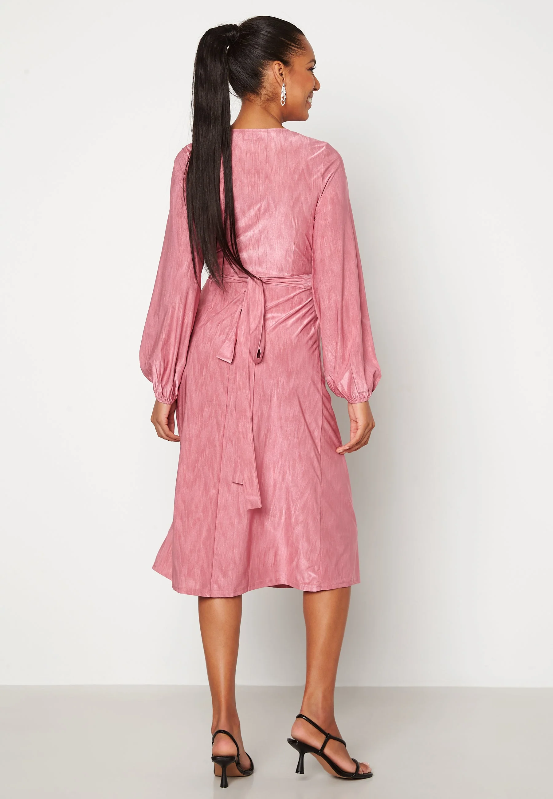 Wrap Tie Midi Dress - Image 3