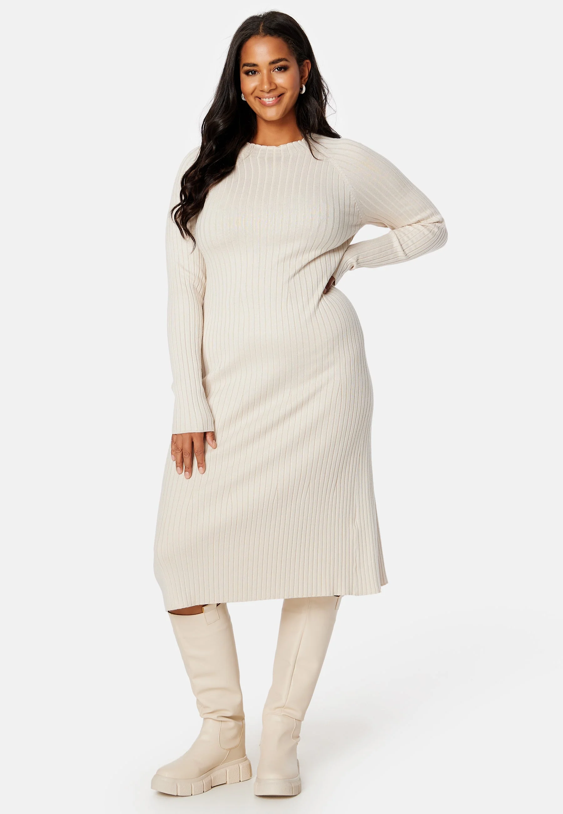 Yazmin fine knitted rib dress - Image 4